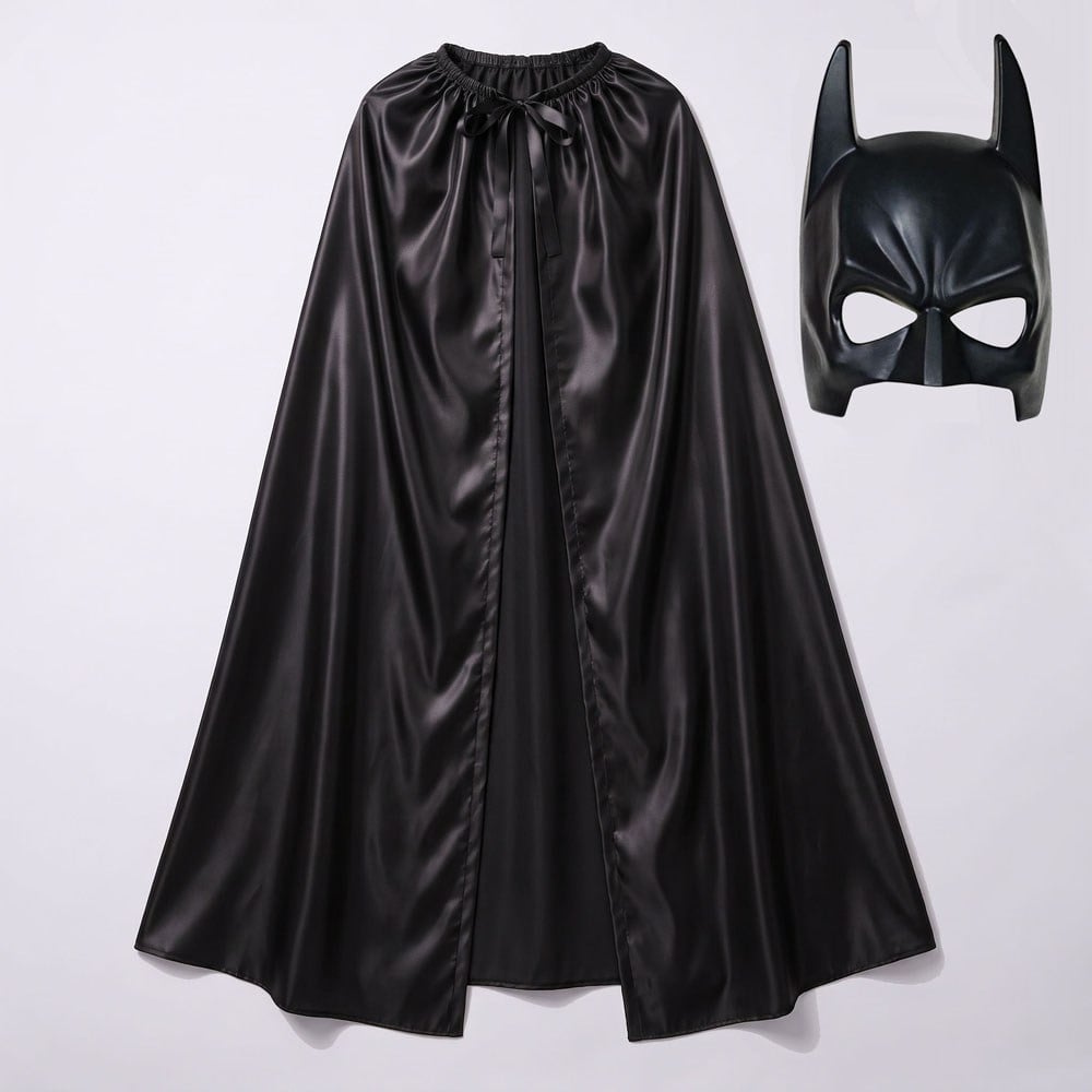 Yetişkin Batman Kostüm Seti Maske ve 120cm Siyah Pelerin
