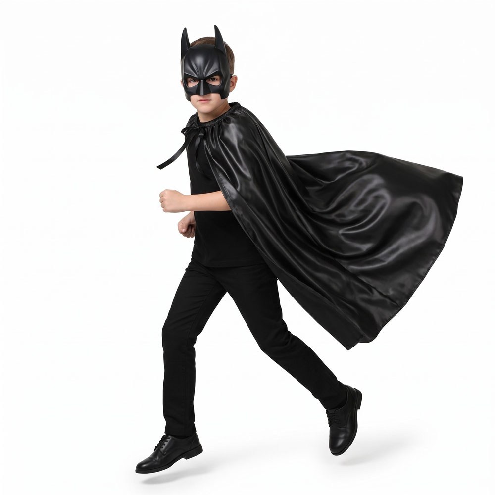 Batman Pelerin ve Çocuk Batman Maske Seti