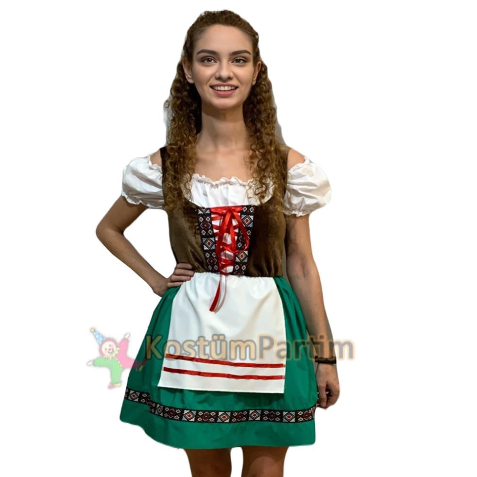Bavaria Kostümü Alman Biracı Kız  Kıyafeti