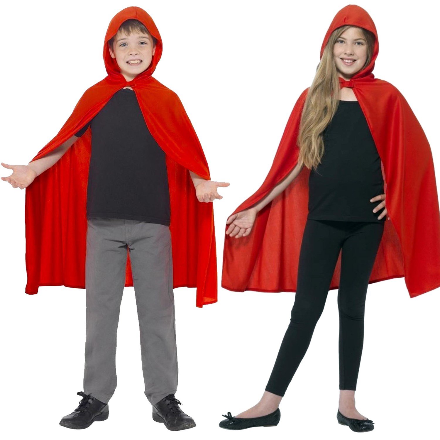 Cellat Çocuk Pelerini Kırmızı Kapüşonlu Saten 80cmPelerinlerKostümPartim ★ Kapüşonlu Çocuk Pelerin Kırmızı Saten 80cm / Pelerinler