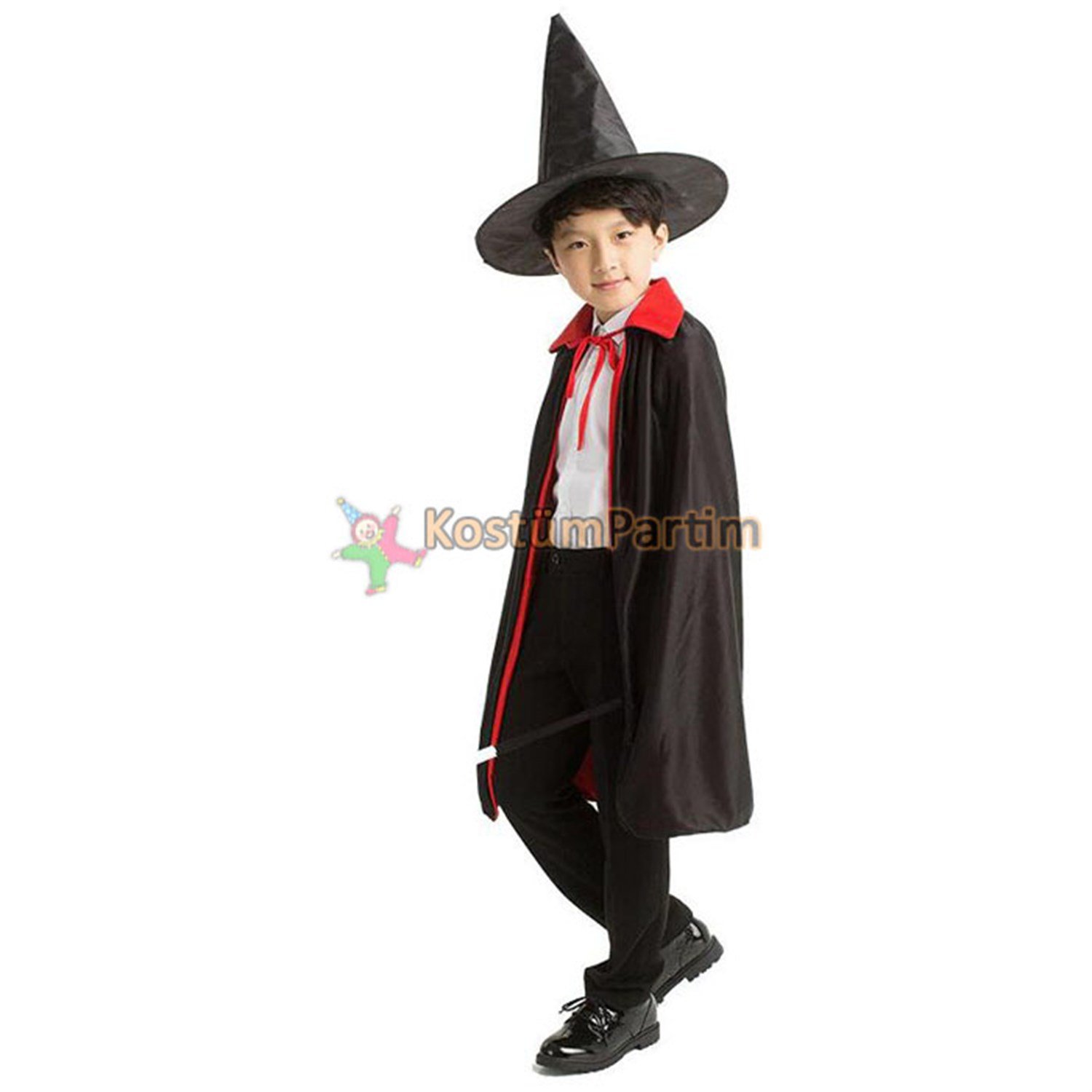 Çift Taraflı Pelerin ve Şapkalı Dracula Seti