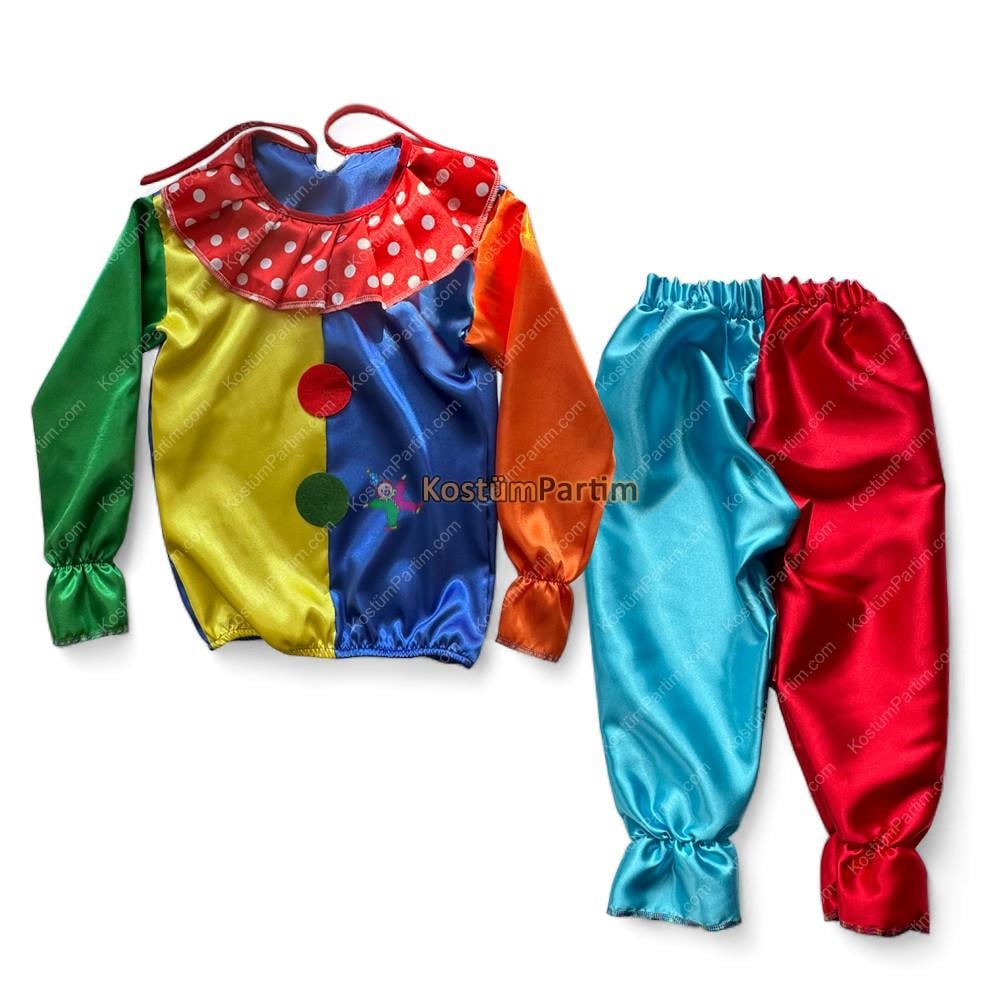 Çocuk Palyaço Kostümü İkili Takım