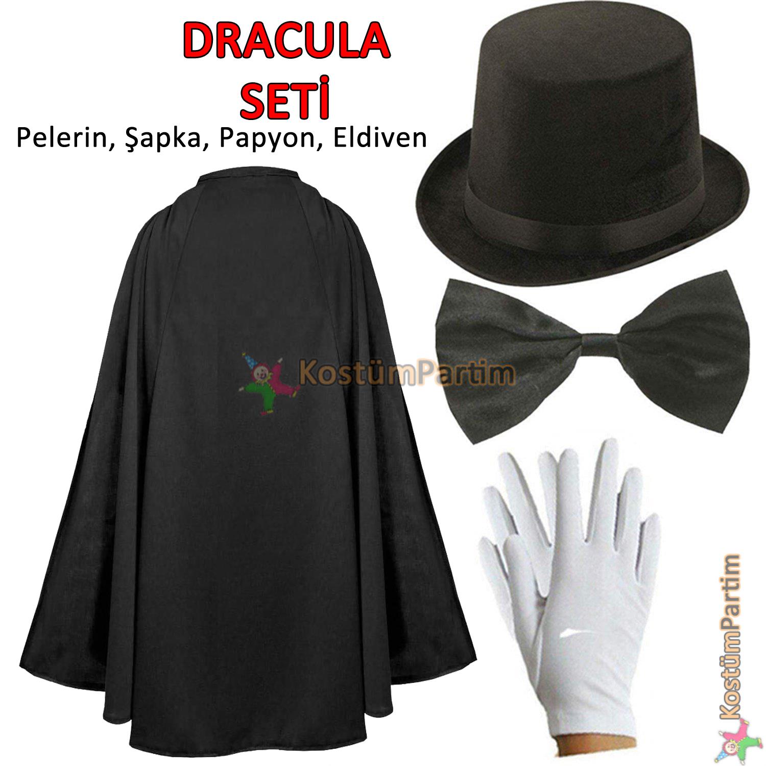 Dracula Pelerinli Kostüm Seti Yetişkin