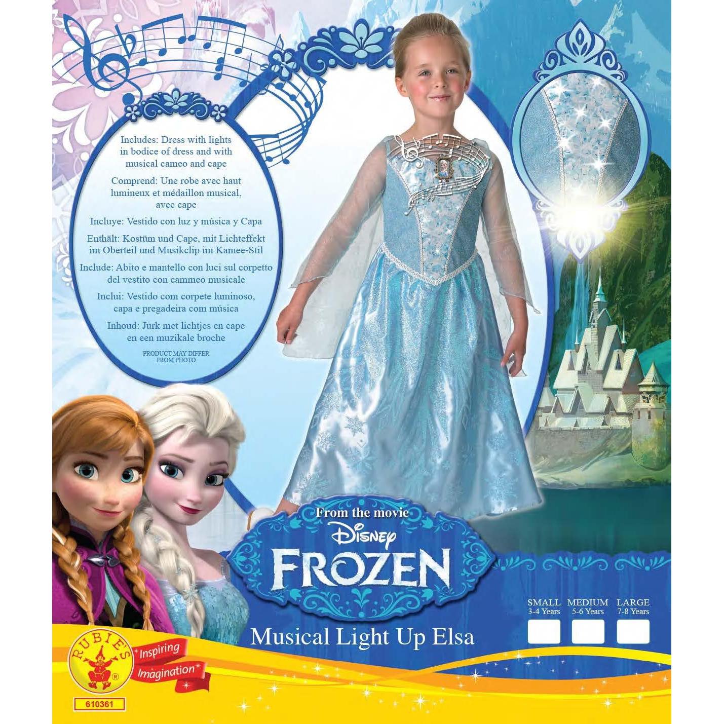 KostümPartim® Rubies Orijinal Lisanslı Müzikli Elsa Çocuk Kostümü – Frozen