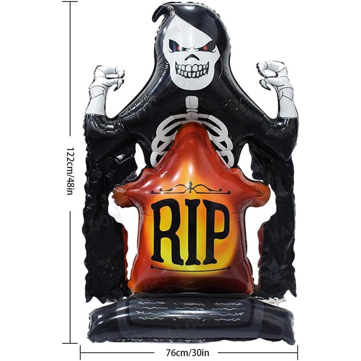 Halloween Folyo Balon Azrail Mezartaşı 122x76cm