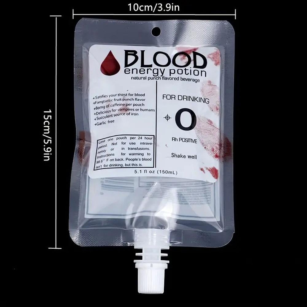 Halloween Yapay Kan Torbası Görünümlü İçecek Kabı Kostüm Aksesuarı