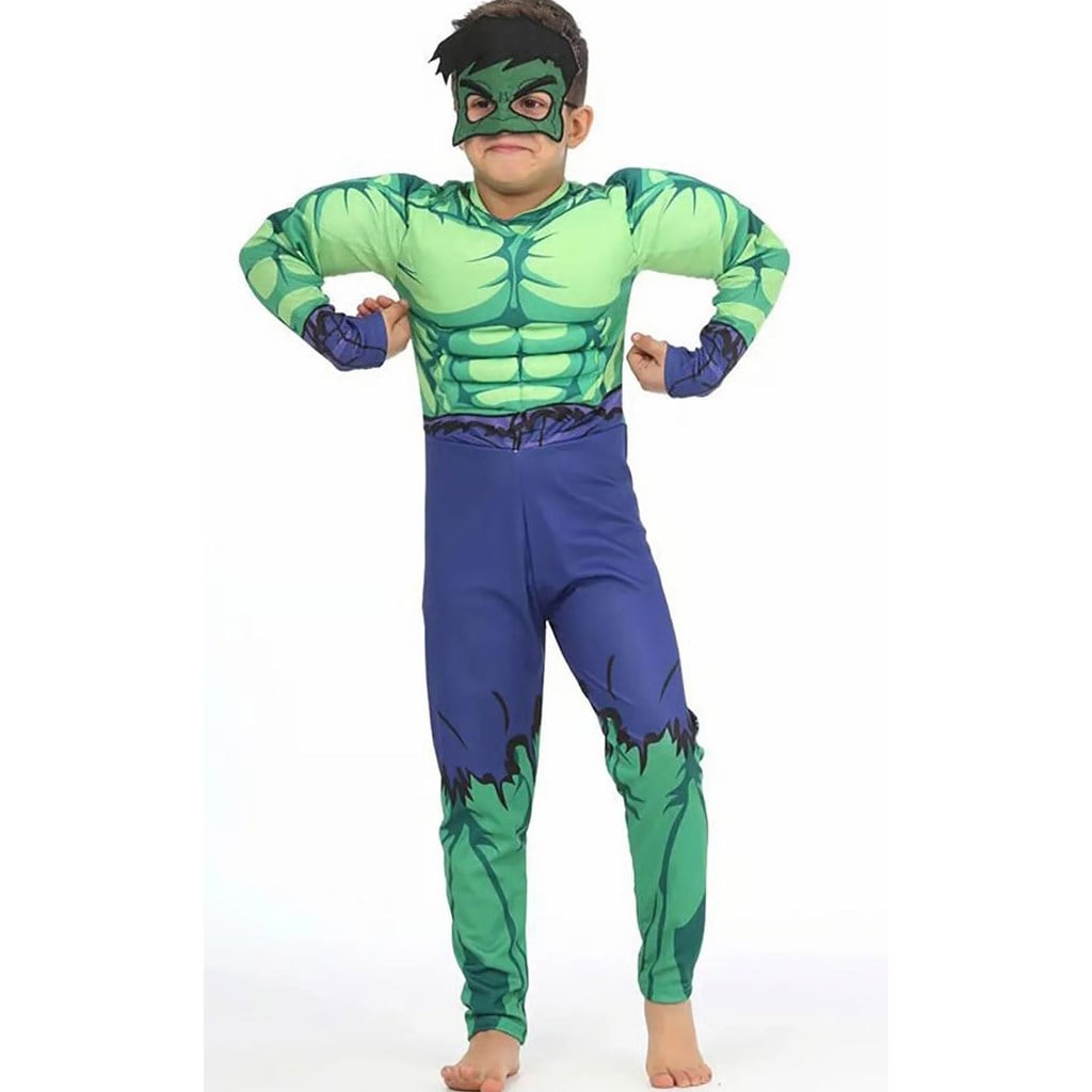 Hulk Kostümü Kaslı Çocuk Kıyafeti