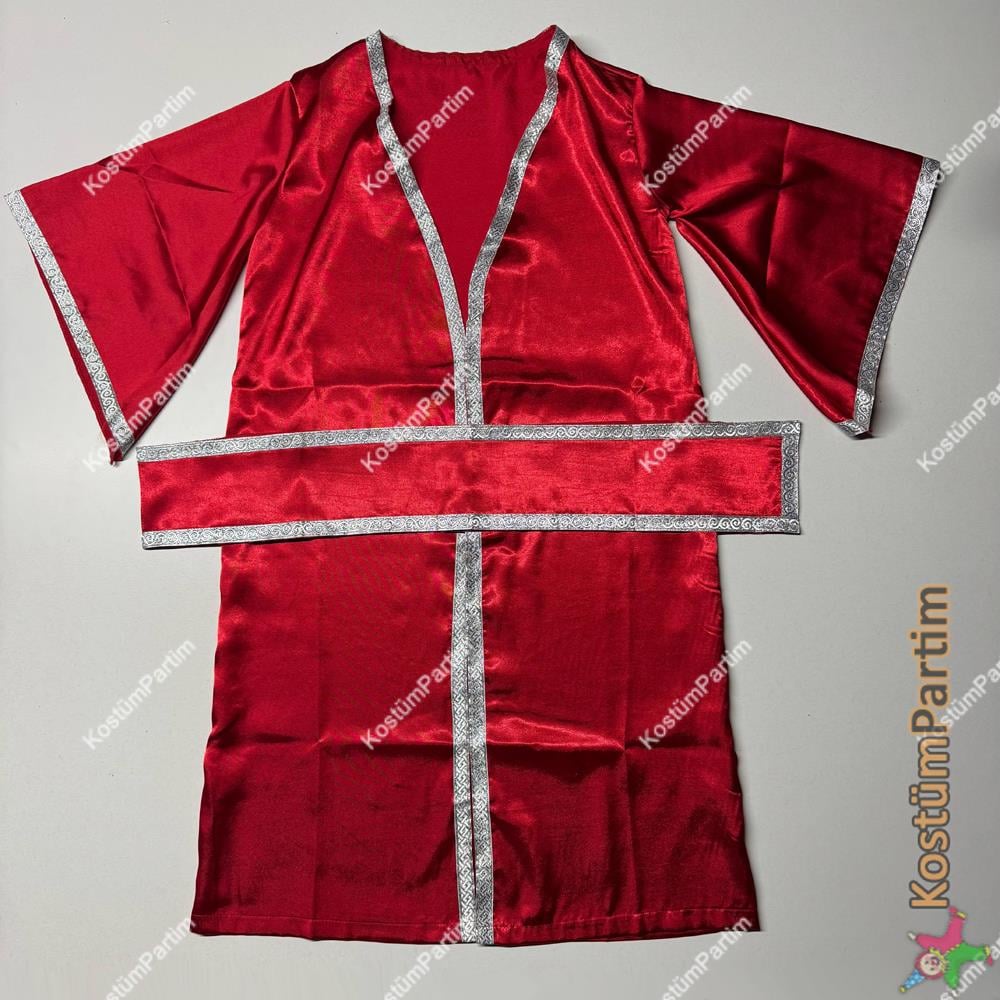 Kimono Kıyafeti Japonya Kız Çocuk Kostümü Kırmızı