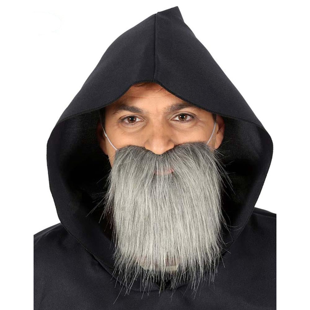 Kırçıllı Yaşlı Dede Sakalı Gri Renk Takma Sakal
