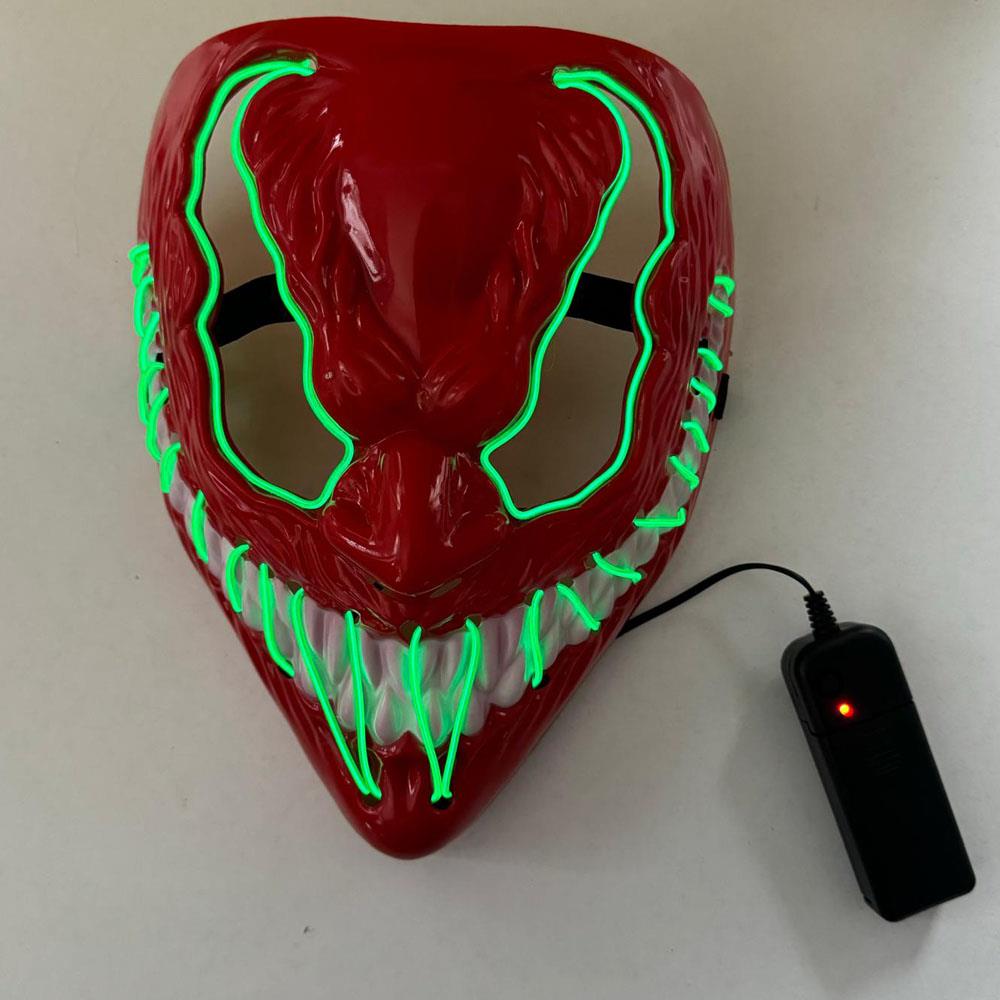 Led Işıklı Kırmızı Venom Maske Yeşil Işık