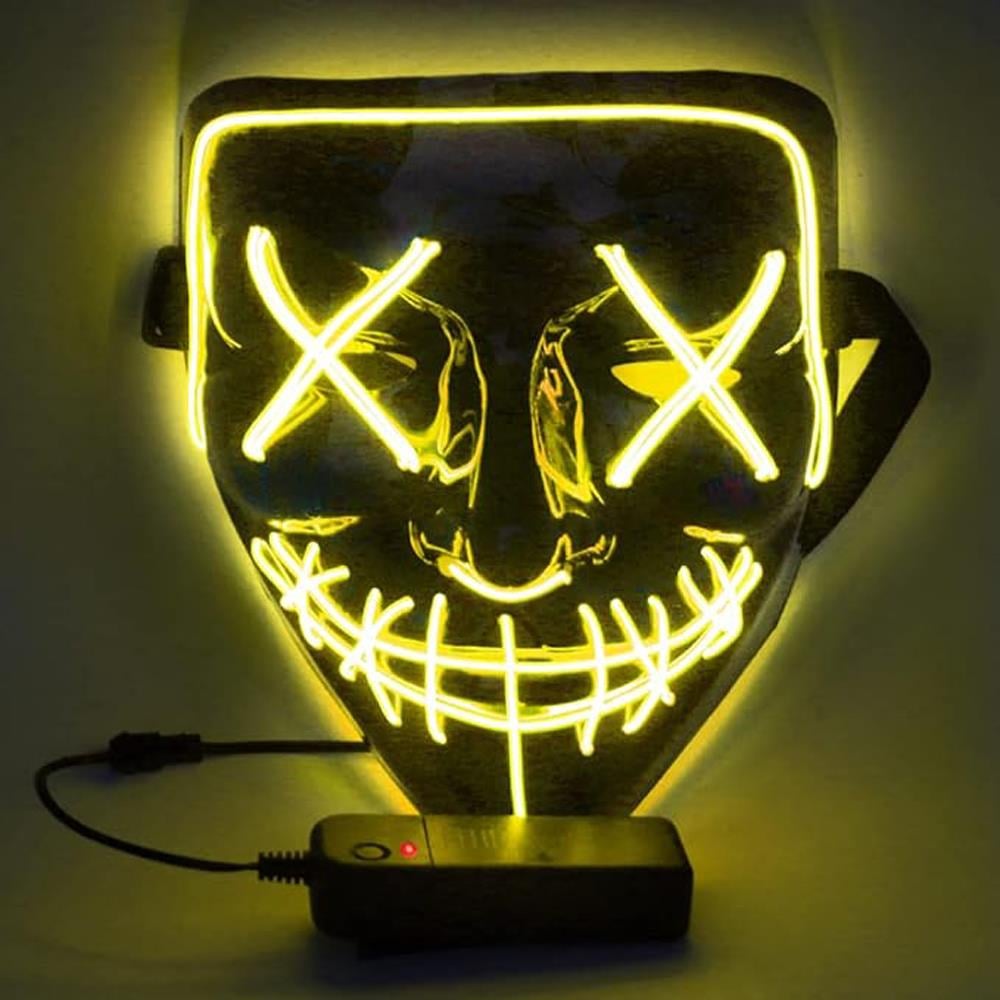 Led Işıklı VFor Vendetta Maske Sarı Anon Maskesi