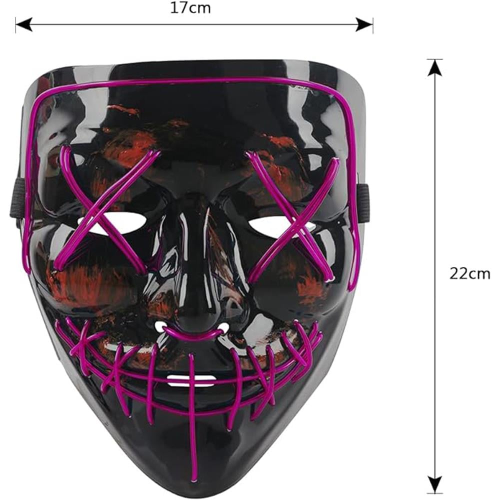 Led Işıklı VFor Vendetta Maske Mor Anon Maskesi
