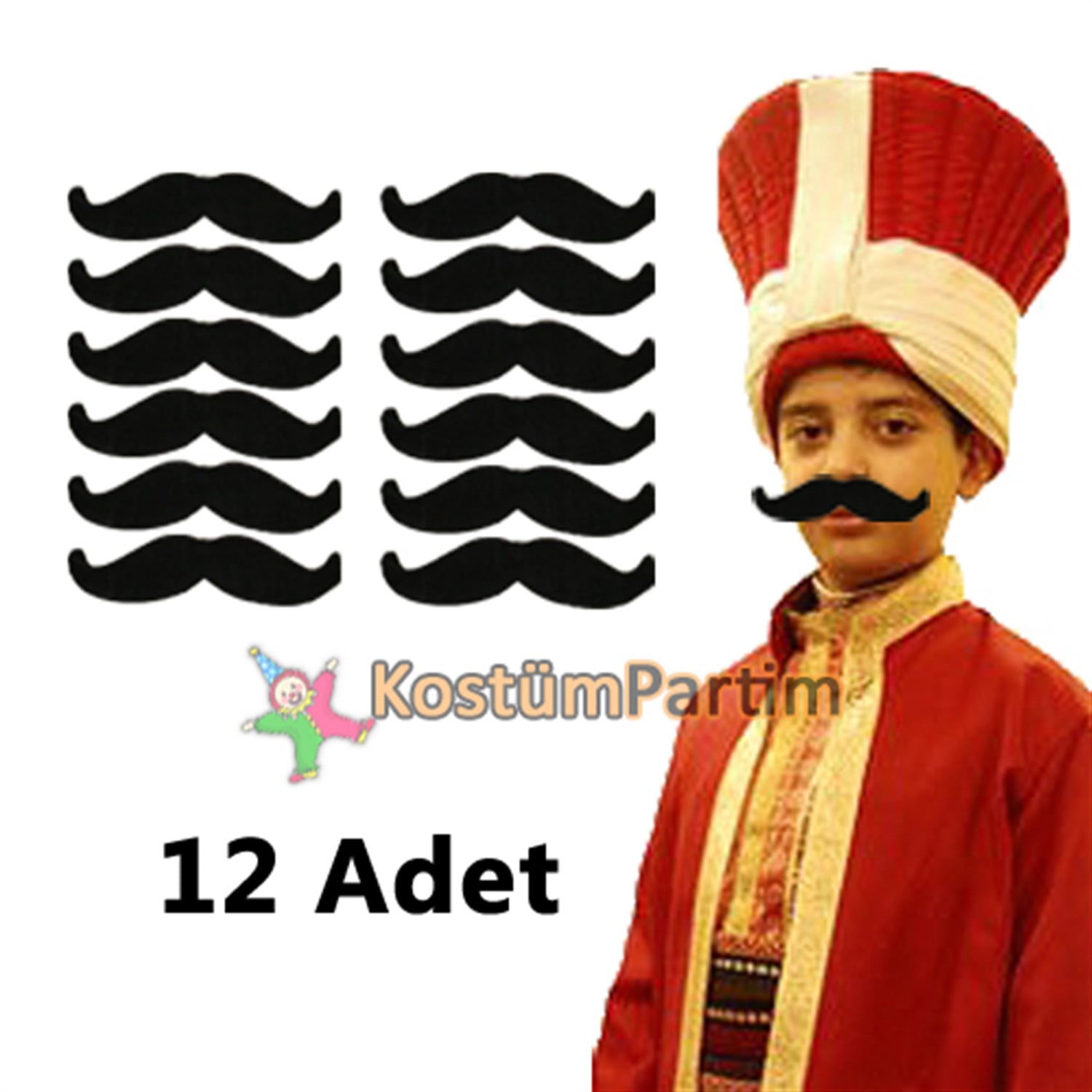 Mehter Takımı Bıyığı 12Adet Pala Bıyık