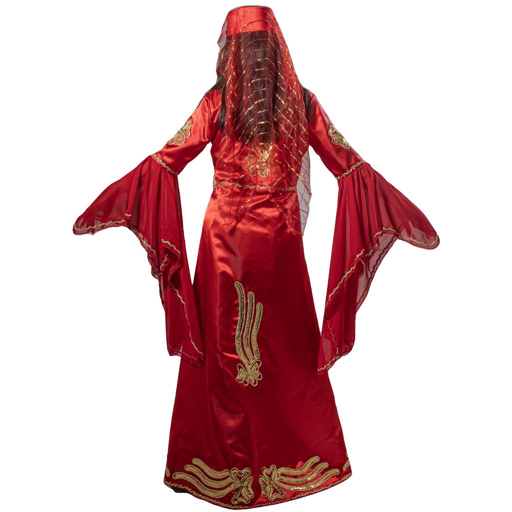 Mihrimah Sultan Kostümü Yetişkin Kadın Klasik Kırmızı Bindallı Kıyafeti