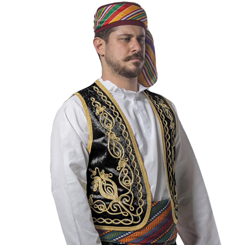 Nargileci Yelek, Fes, Kuşak Seti Siyah