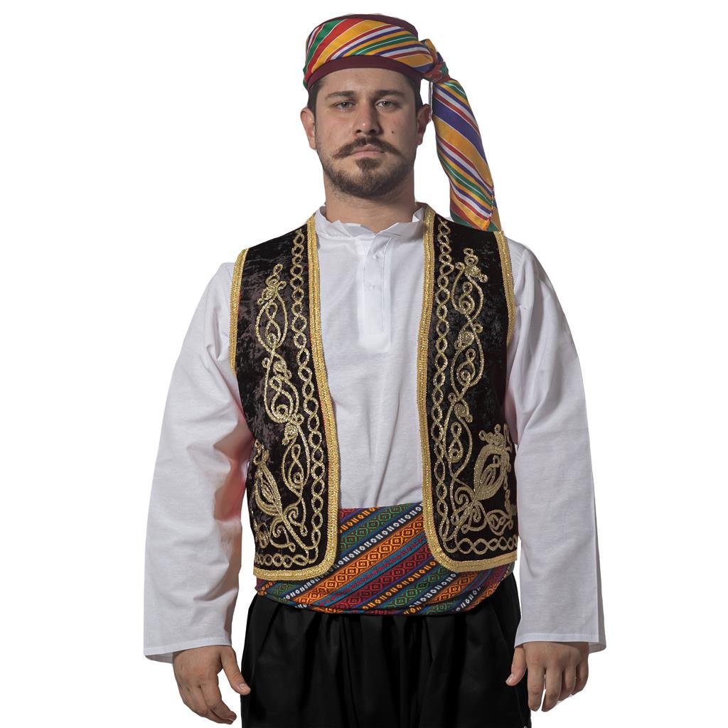 Nargileci Yelek, Fes, Kuşak Seti Siyah