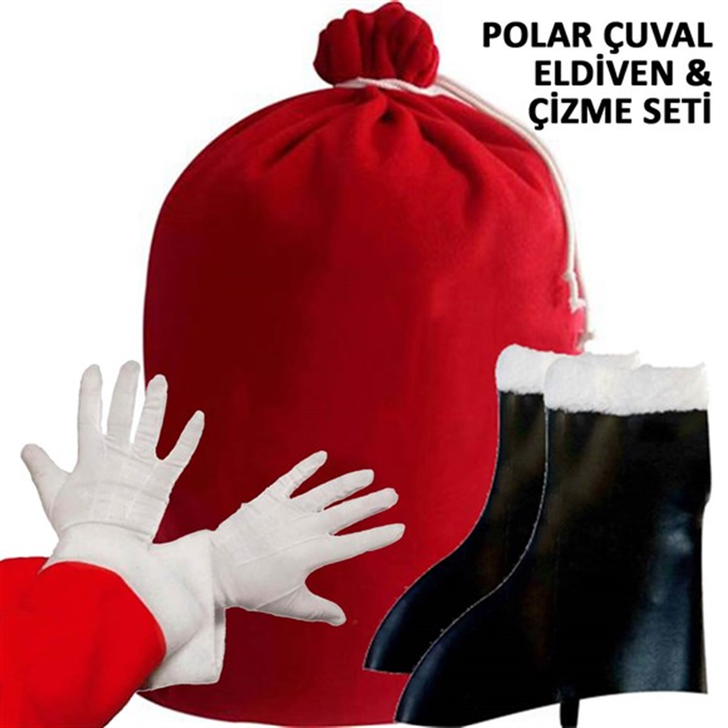 Noel Baba Kıyafeti Lüx TamTakım 8li Set