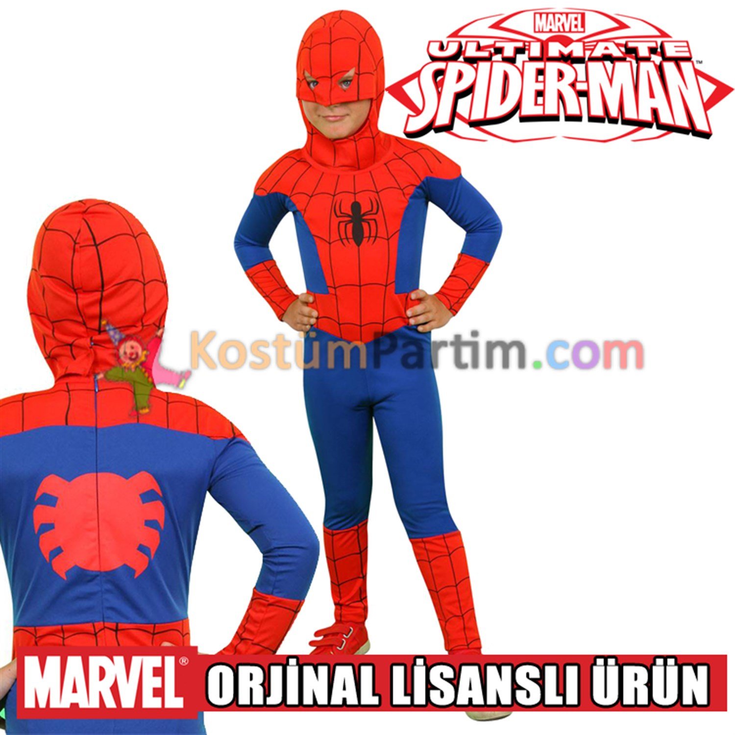 Örümcek Adam Kıyafeti (Klasik-Butik) 7-9Yaş