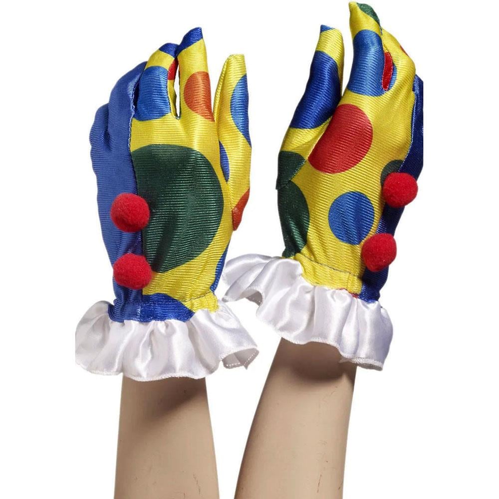 Palyaço Eldiveni Karışık Renk Puanlı Kumaş Yetişkin