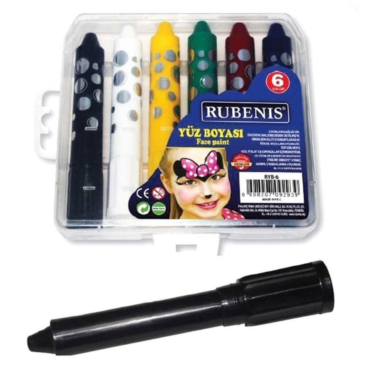 Palyaço Yüz Boyama Kalemleri 6 Renk