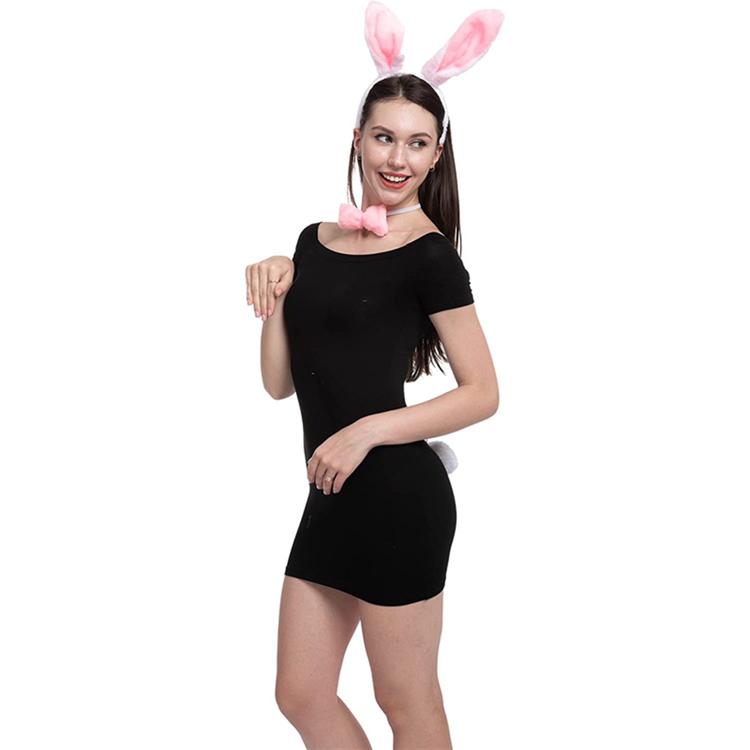 Pembe Tavşan Taç, Ponpon ve Papyon Seti