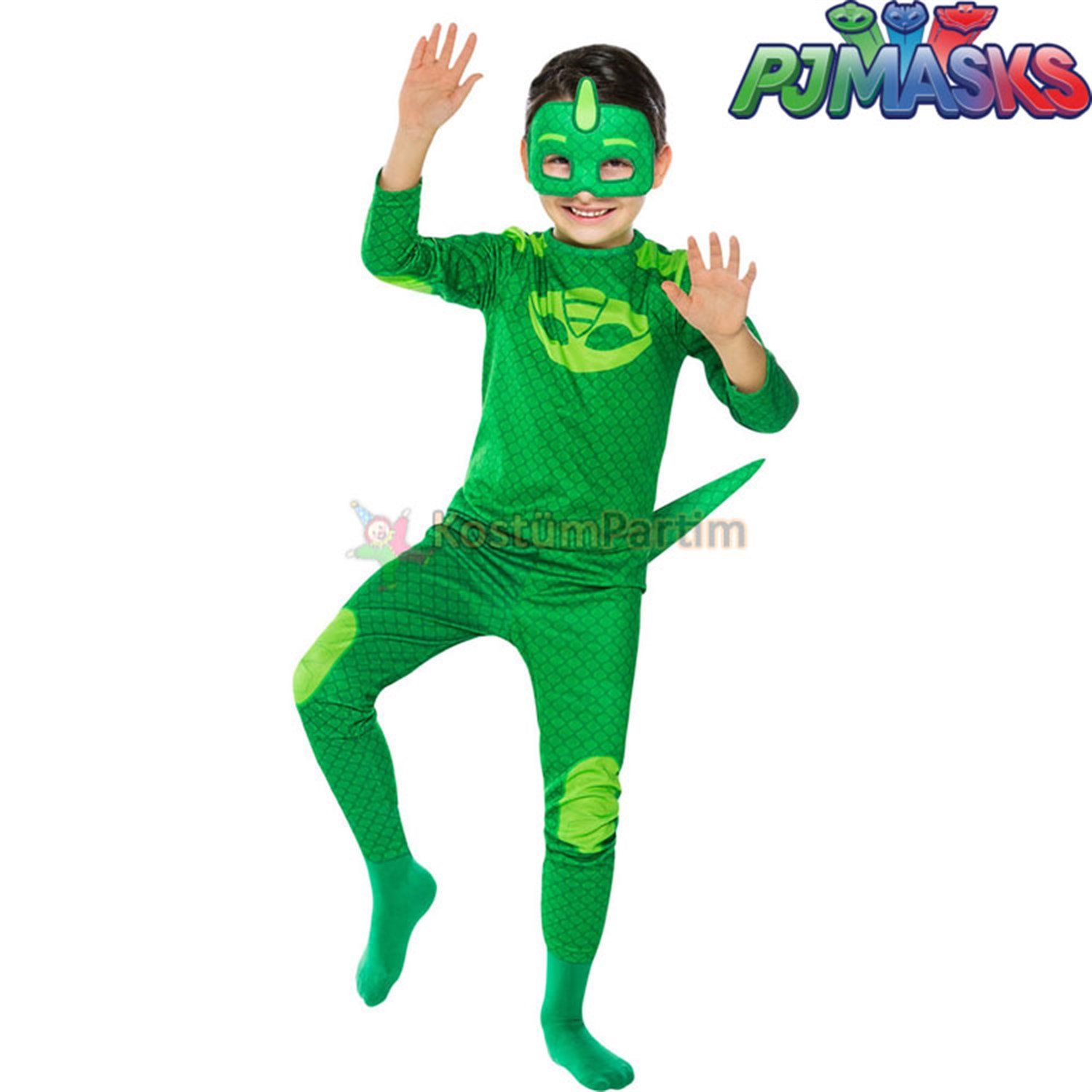 Pijamaskeliler Kertenkele Kostümü, PJMask Gekko Kıyafeti