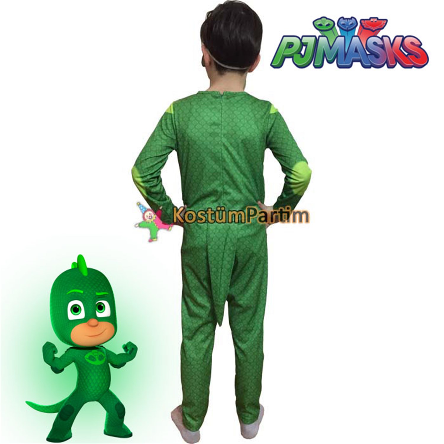 Pijamaskeliler Kertenkele Kostümü, PJMask Gekko Kıyafeti