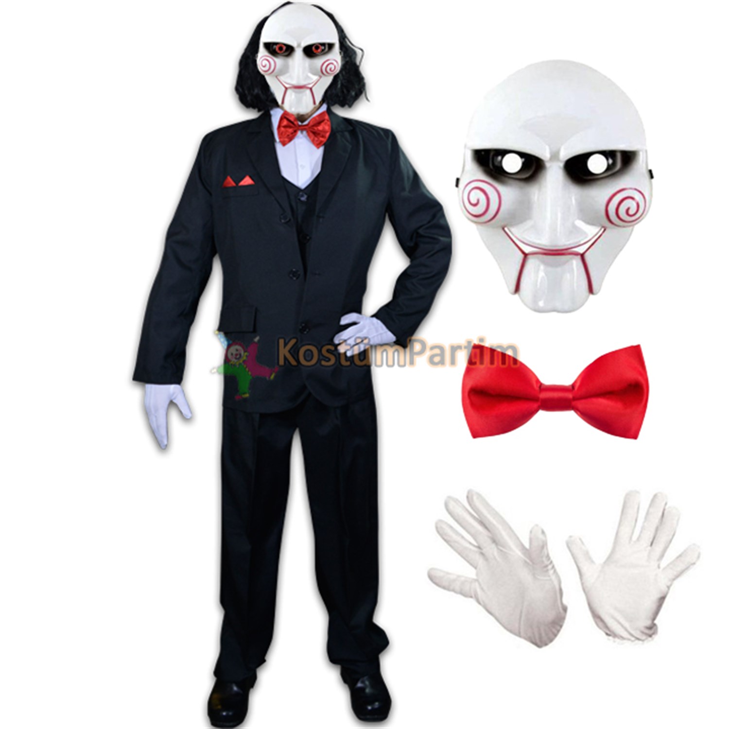 Saw Testere Billy the Puppet Kostüm SetiCadılar Bayramı KombinleriKostümPartim ★ Billy the puppet Kostüm seti / Yetişkin Kostümleri