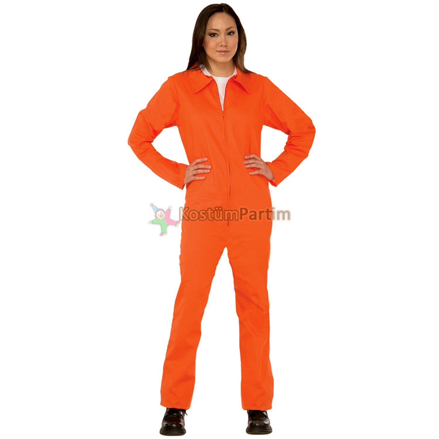 Turuncu Mahkum Kadın Kostümü YetişkinKadın KostümleriKostümPartim ★ Turuncu Mahkum Kadın Kostümü Yetişkin / Yetişkin Kostümleri