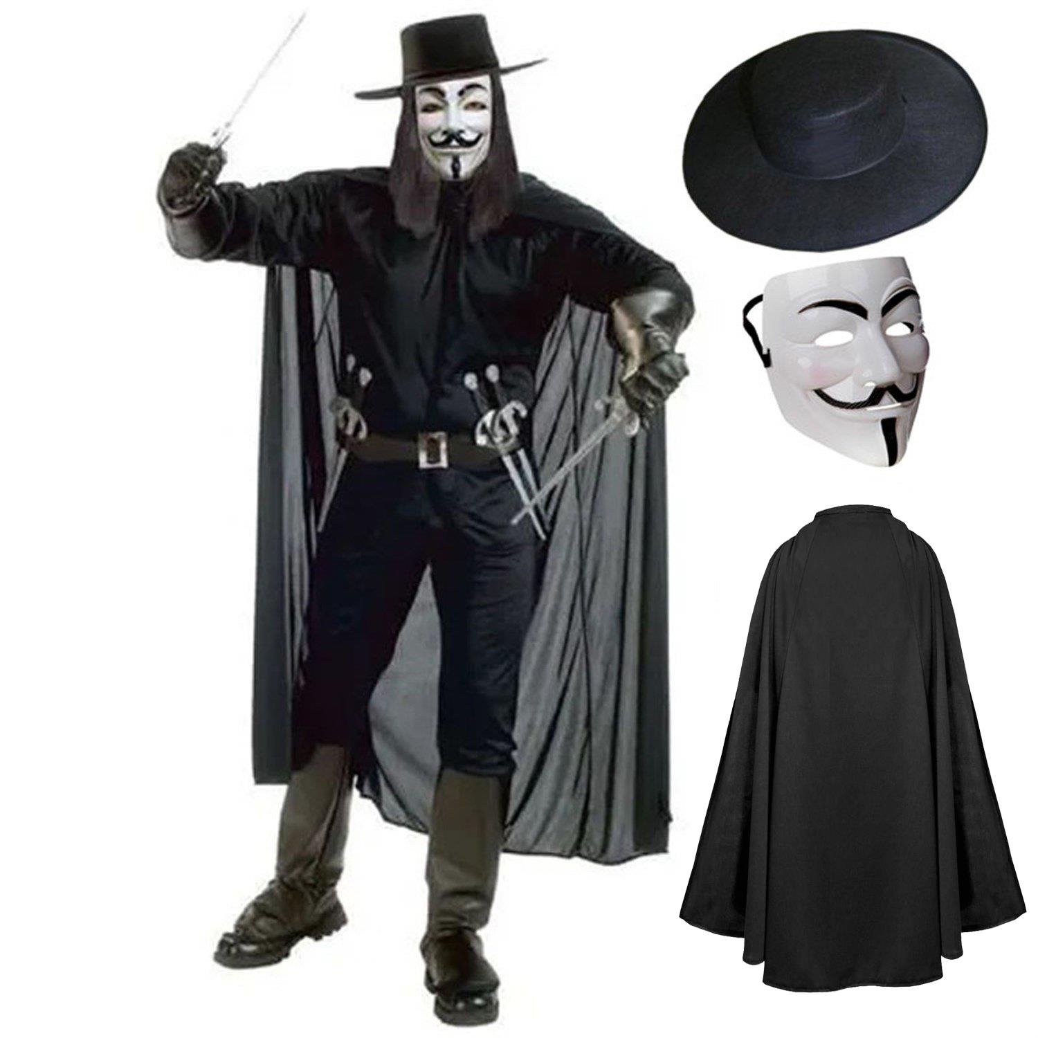 V For Vendetta Maskesi, Pelerin ve Şapka Seti