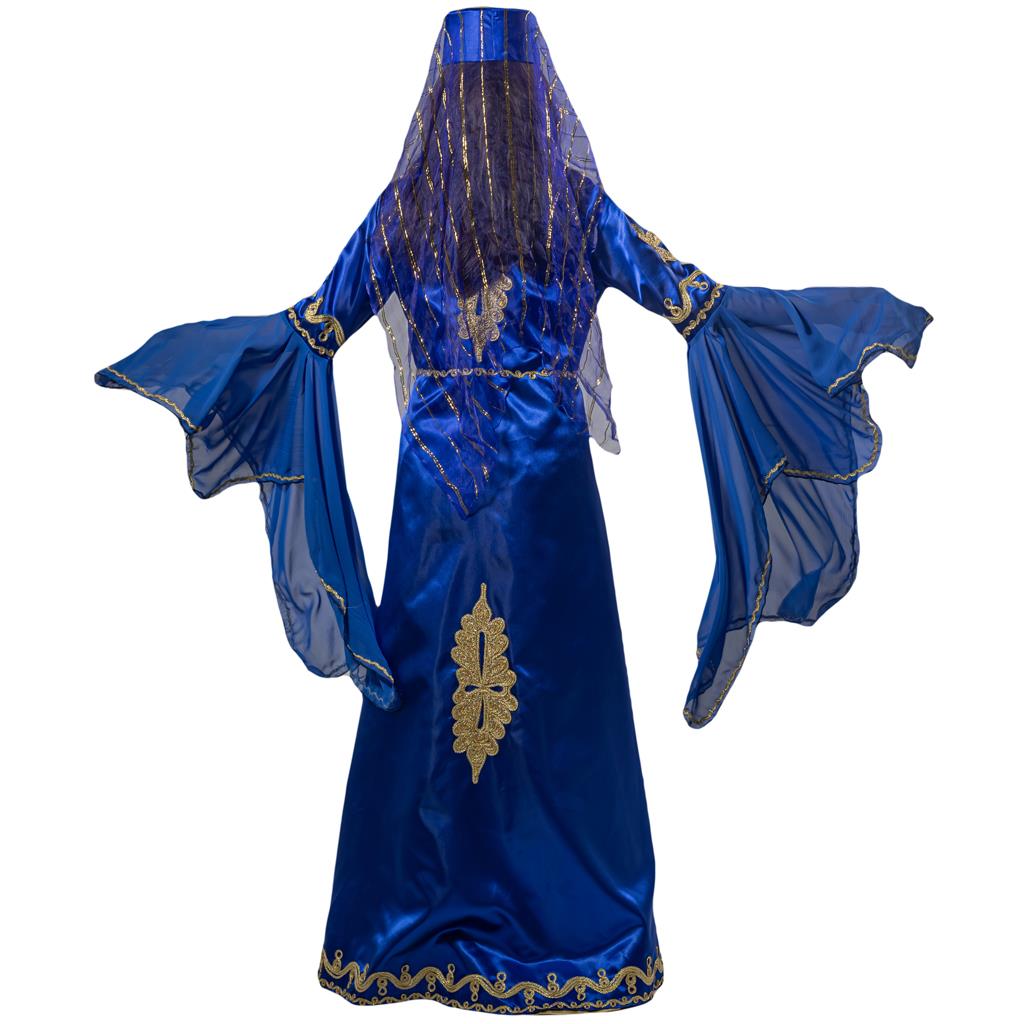 Valide Sultan Kostümü Yetişkin Kadın Klasik Bindallı Kıyafeti Saks Mavi