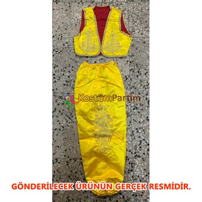 Sarı Yelek ve Şalvar 23 Nisan Folklör Kostüm Seti
