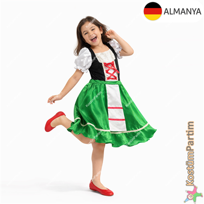 Almanya Kıyafeti Kız Çocuk Kostümü