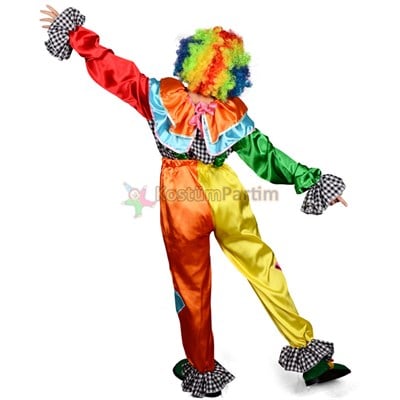Askılı İkili Takım Yetişkin Palyaço Kıyafeti