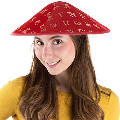 Asyalı Şapka Kırmızı Japon Şapkası Çinli Şapkası Çocuk ve Yetişkin Uyumlu