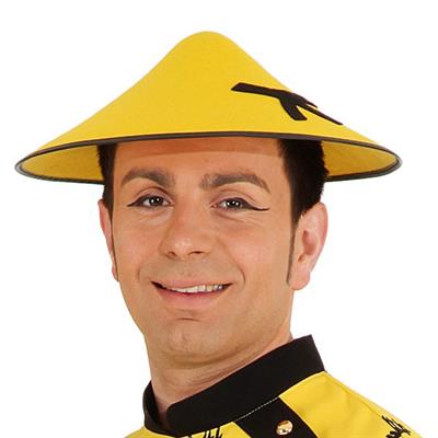 Asyalı Şapka Sarı Çinli Şapkası Japon Şapkası Yetişkin ve Çocuk Uyumlu