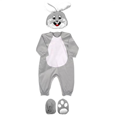 Bebek Tavşan Kostümü Gri