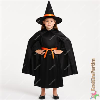 Cadı Kostümü Siyah Klasik