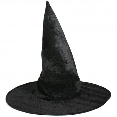 Cadı Şapkası Lüx Siyah KadifeŞapkalarKostümPartim ★ Cadı Şapkası Siyah Sade / Şapkalar