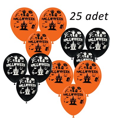 Cadılar Bayramı Halloween Temalı Balonlar 25adet
