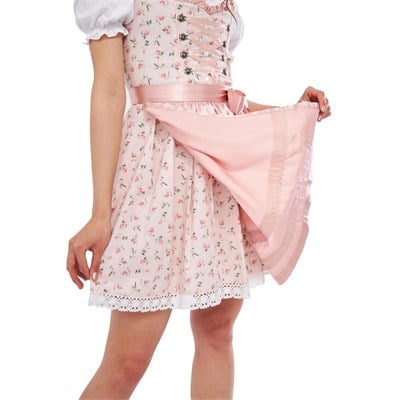 Çiçek Desenli Pamuk Dirndl Elbise 3 Parçalı Kadın Bavyera Oktoberfest Kıyafeti 436