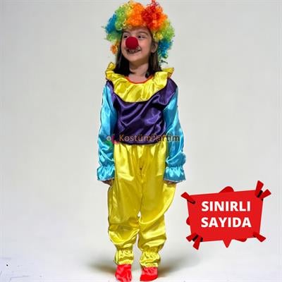 Çocuk Palyaço Kostümü İki Parçalı Mor Çocuk Palyaço Kıyafetleri Çocuk Palyaço Kostümü İki Parçalı Mor - KostümPartim®