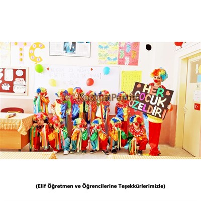 Çocuk Palyaço Kostümü İkili Takım