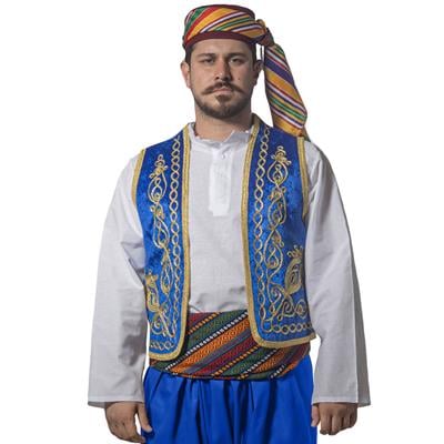 Dondurmacı Yelek, Fes, Kuşak Seti Mavi