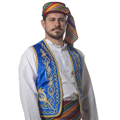 Dondurmacı Yelek, Fes, Kuşak Seti Mavi