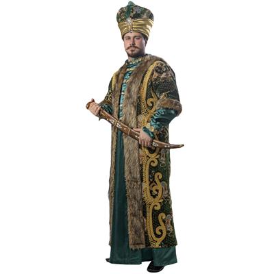 Fatih Sultan Mehmed Kıyafeti Yetişkin Erkek Osmanlı Padişah Kostümü Yeşil