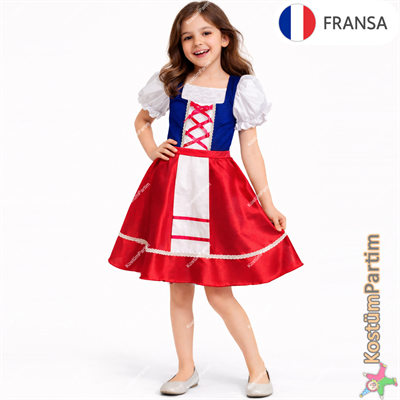 Fransa Kız Kostümü Çocuk Kıyafeti