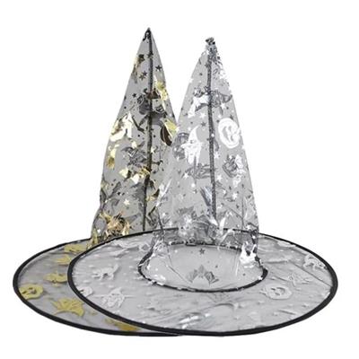 Halloween Desenli Cadı Şapkası Çift Taraflı