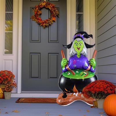 Halloween Folyo Balon Cadı Kazanı 113x67cm