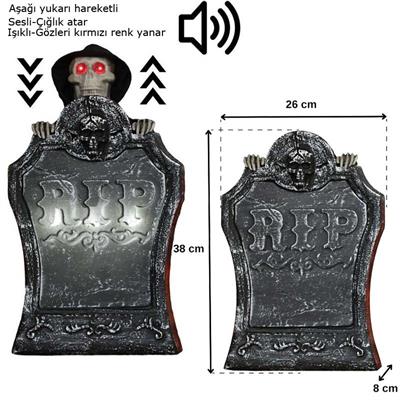 Hareketli Işıklı Sesli Halloween Mezartaşı Dekor